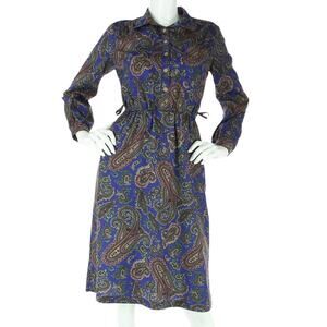 80s Vintage Sears The Shirt Paisley Print Secretary Work Office Dress